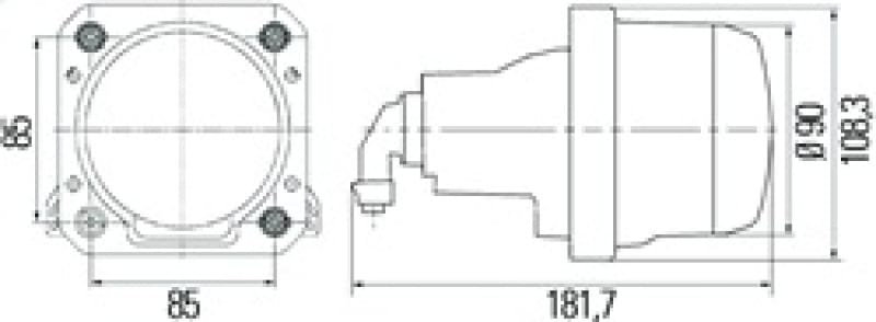 Hella 90mm Bi-Halogen / Bi-Xenon V2 Shutter Pigtail thumbnail 2