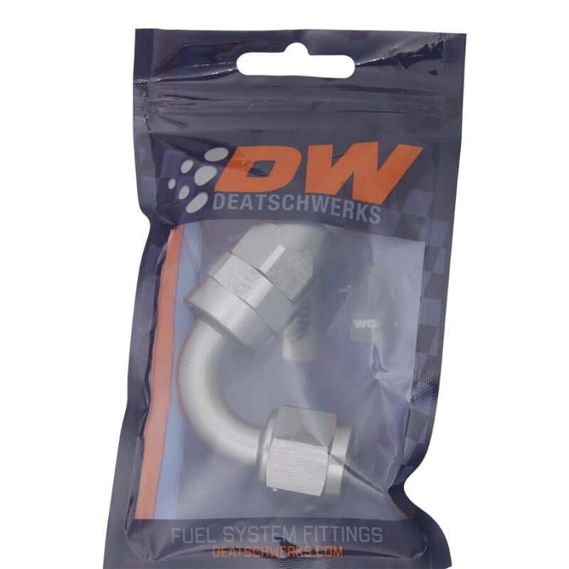 DeatschWerks 8AN Female Flare Swivel 120-degree Hose End - PTFE thumbnail 2