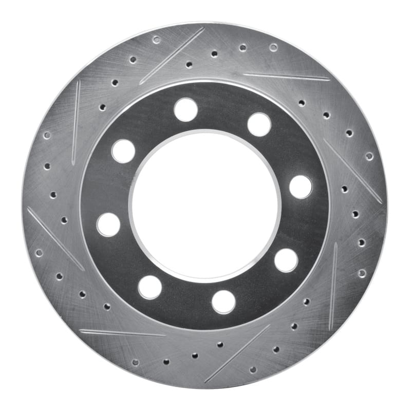R1 89-93 Dodge W350 Front Left Drilled & Slotted Silver Brake Rotor