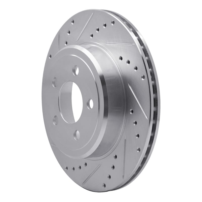 R1 05-23 Chrysler 300 Rear Left Drilled & Slotted Silver Brake Rotor - 631-39018L thumbnail 2