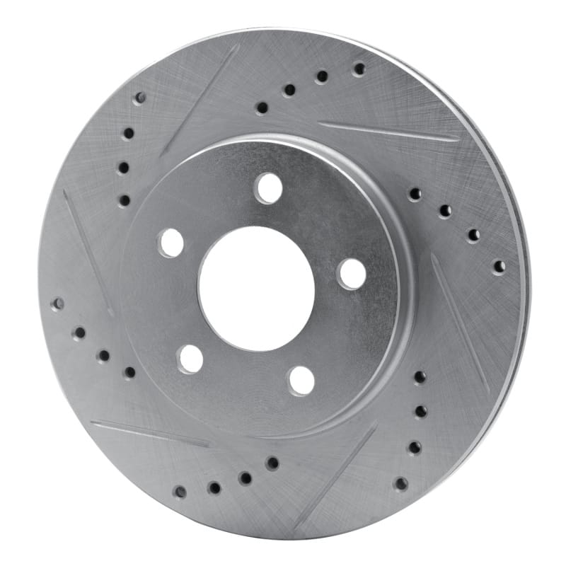R1 95-99 Dodge Neon (USA/Canada) Front Left Drilled & Slotted Silver Brake Rotor thumbnail 2