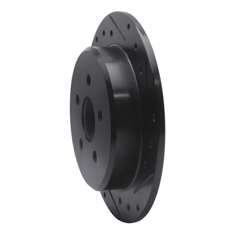 R1 95-07 Chrysler CIRRUS Rear Right Drilled & Slotted Black Brake Rotor thumbnail 2