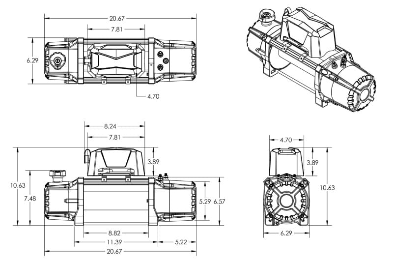 DV8 Xtract 12k Synthetic Rope Winch thumbnail 2