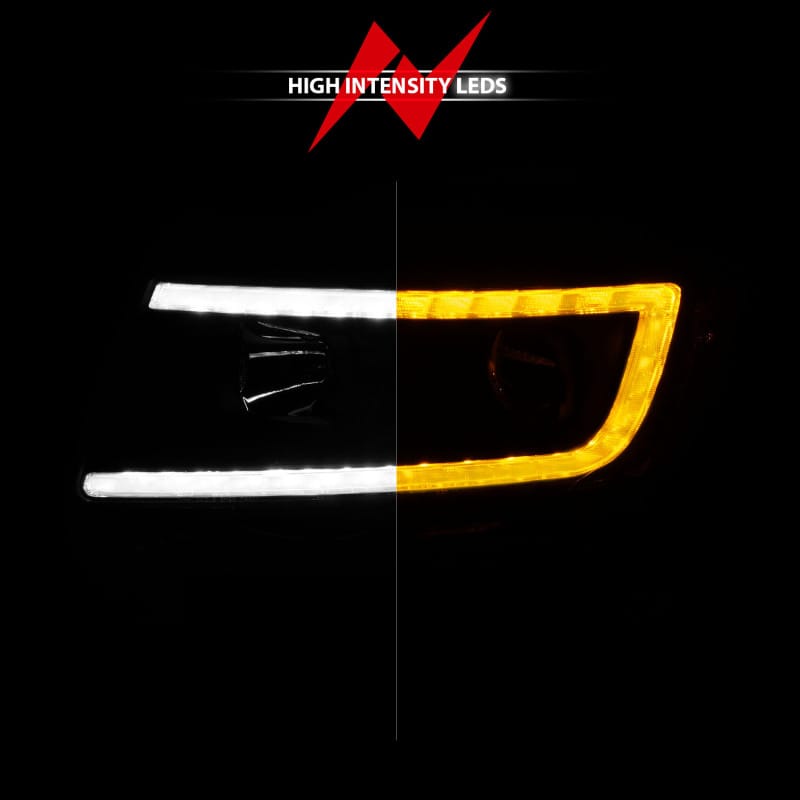 ANZO 11-13 Jeep Grand Cherokee (Factory Halogen Only) Projector Headlights w/Light Bar Swtchbk Black thumbnail 10