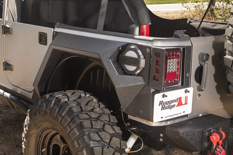 Rugged Ridge XHD Rear Armor Fenders Pair 4 Dr 07-18 Jeep Wrangler JKU thumbnail 2