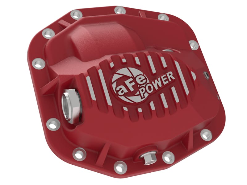aFe Pro Series Front Differential Cover Red 2018+ Jeep Wrangler (JL) V6 3.6L (Dana M186) thumbnail 2