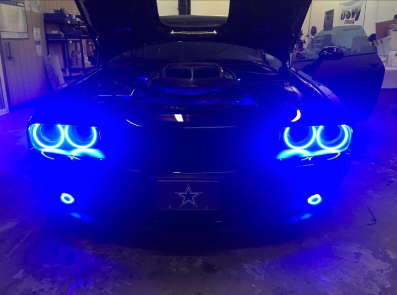 Oracle 15-21 Dodge Challenger Waterproof LED Fog Light Halo Kit - ColorSHIFT thumbnail 3