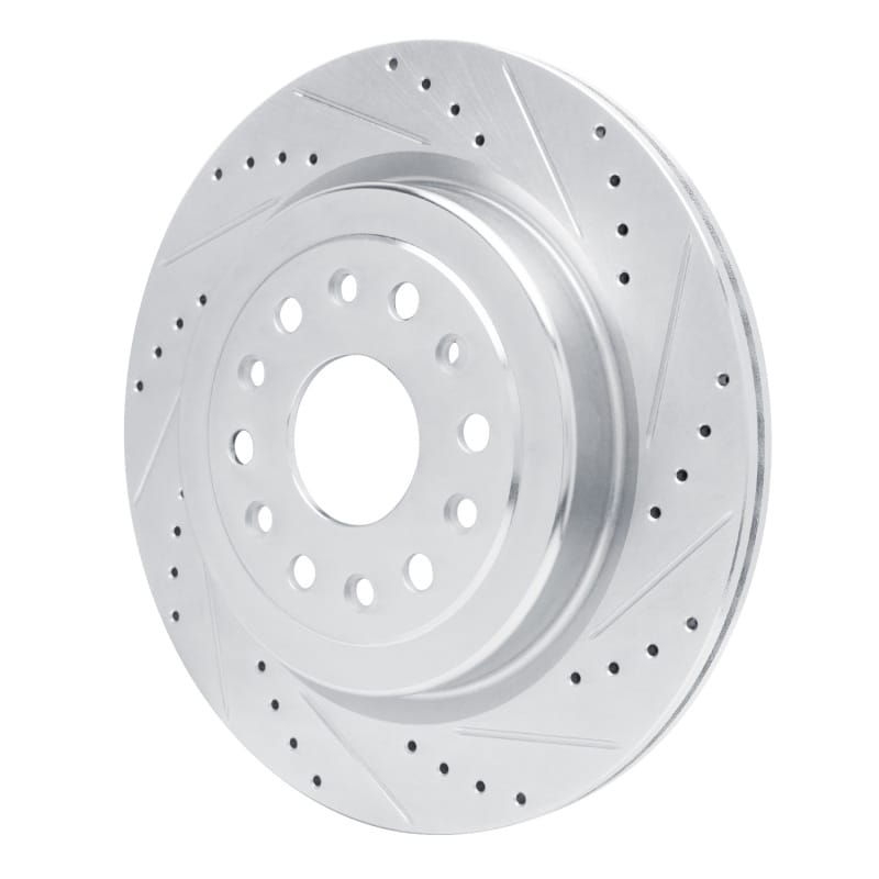 R1 19-25 Ram 1500 Rear Right Drilled & Slotted Silver Brake Rotor thumbnail 2