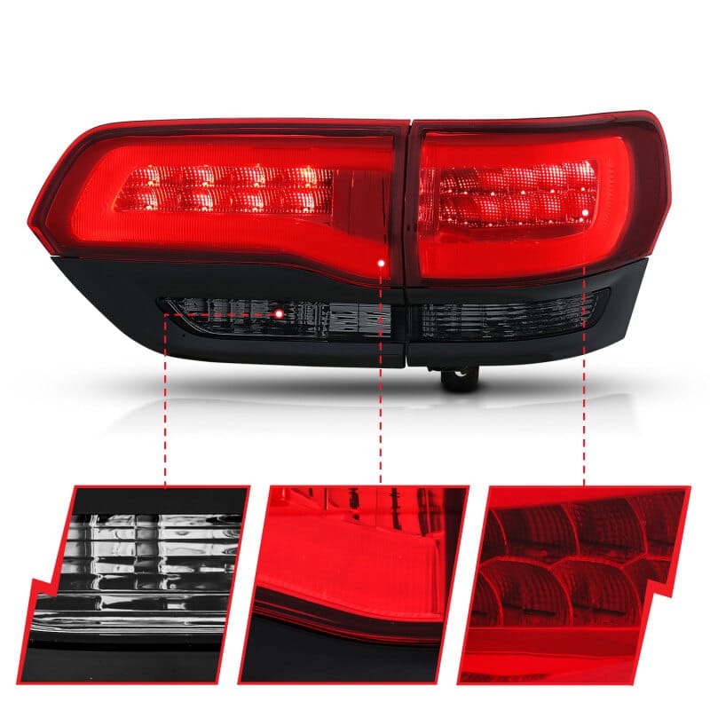 ANZO 2014-2016 Jeep Grand Cherokee LED Taillights Red/Smoke thumbnail 4