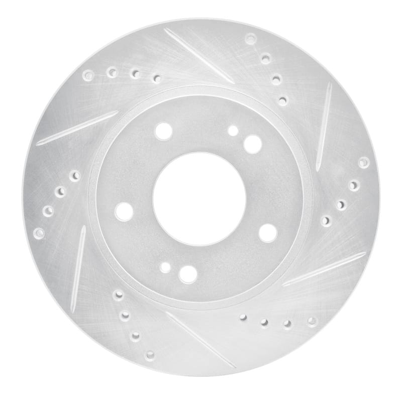 R1 00-24 Chrysler SEBRING Front Right Drilled & Slotted Silver Brake Rotor