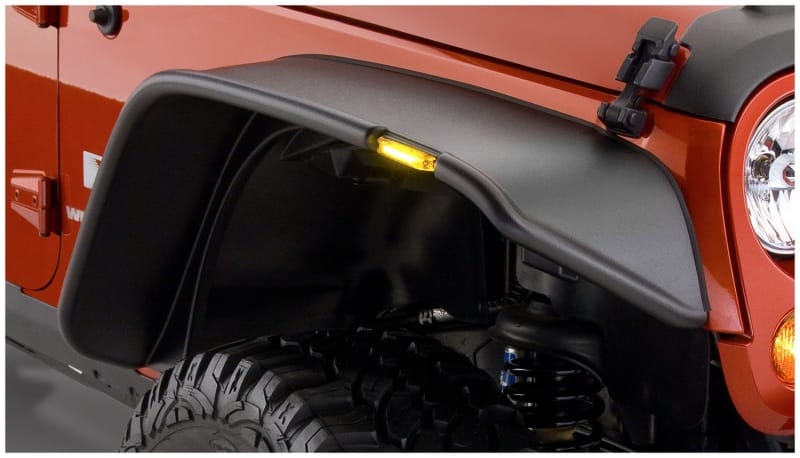 Bushwacker 07-18 Jeep Wrangler Unlimited Flat Style Flares 4pc 4-Door Sport Utility Only - Black thumbnail 2