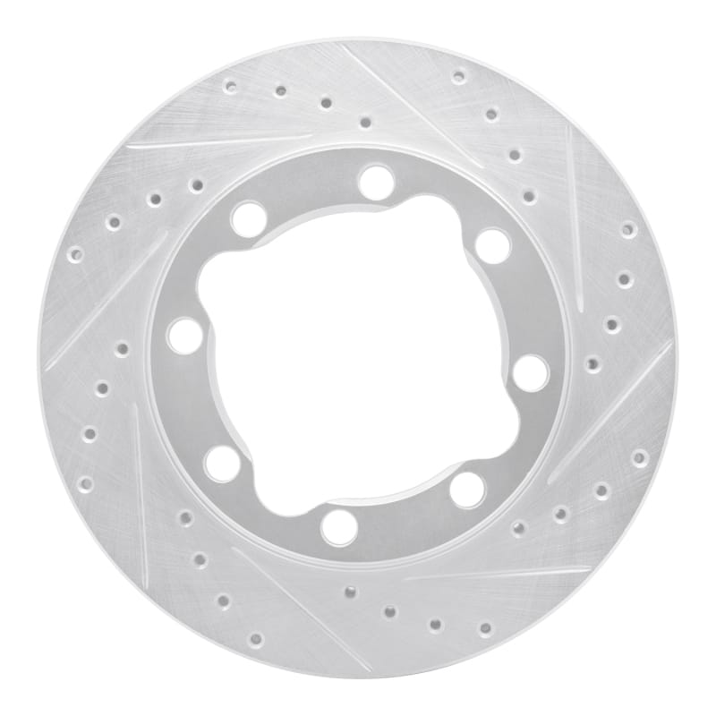 R1 92-00 Chevrolet K3500 Front Right Drilled & Slotted Silver Brake Rotor