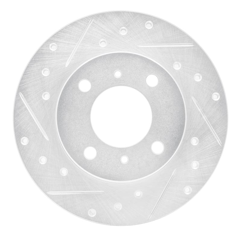 R1 92-96 Dodge COLT Front Left Drilled & Slotted Silver Brake Rotor