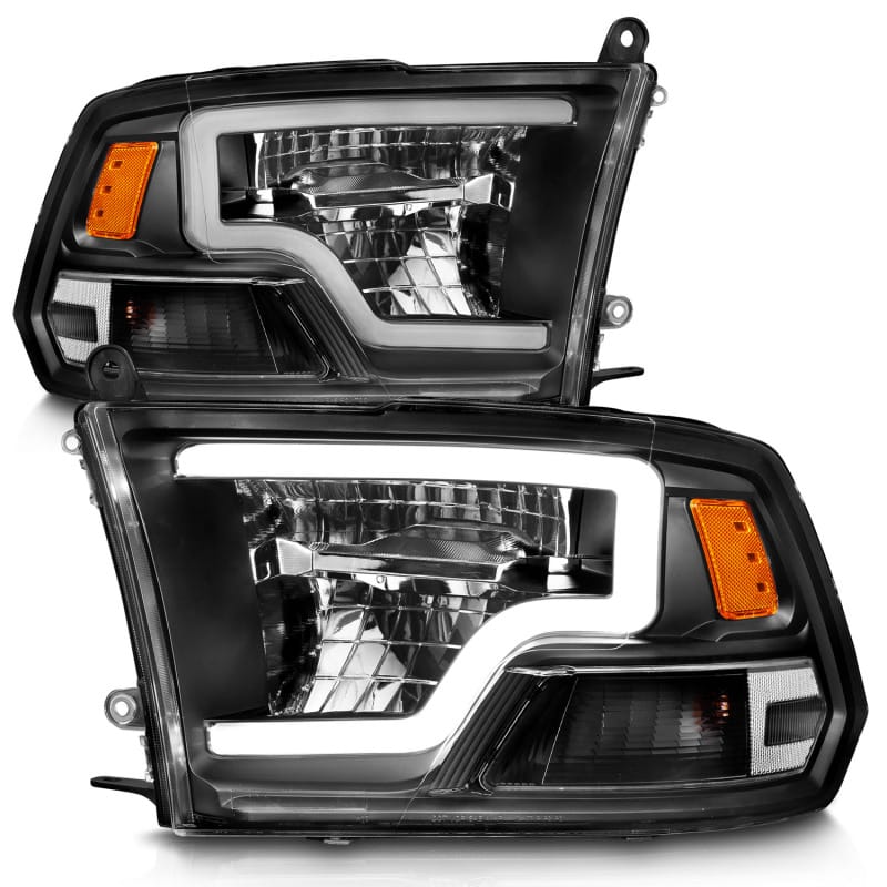 ANZO 2009-2020 Dodge Ram 1500 Full LED Square Projector Headlights w/ Chrome Housing Black Amber thumbnail 3