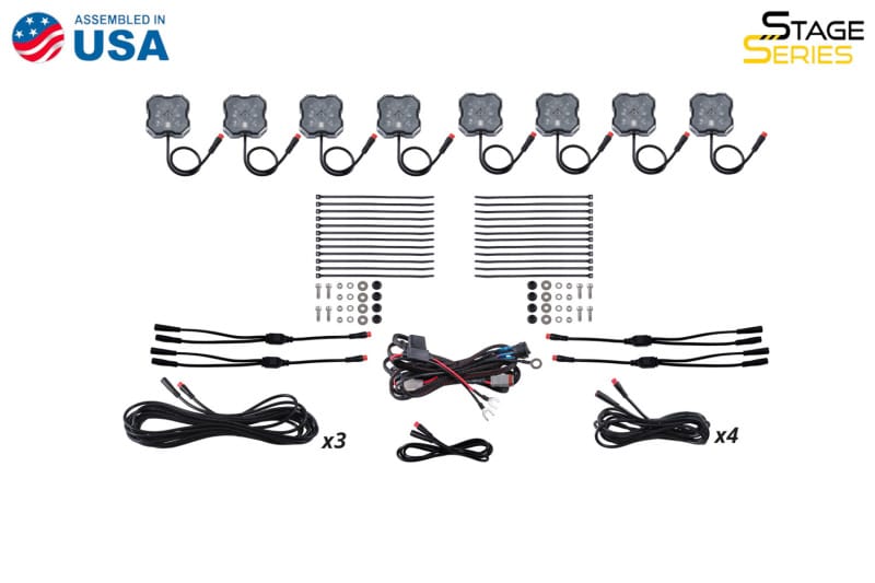 Diode Dynamics Stage Series Single-Color LED Rock Light Kit - 8-Pack thumbnail 8