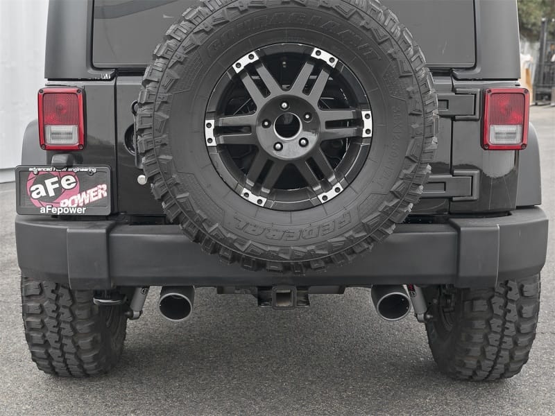 aFe Rebel Series 2.5in 409 SS Axle-Back Exhaust w/ Black Tips 2007+ Jeep Wrangler (JK) V6 3.6L/3.8L thumbnail 3