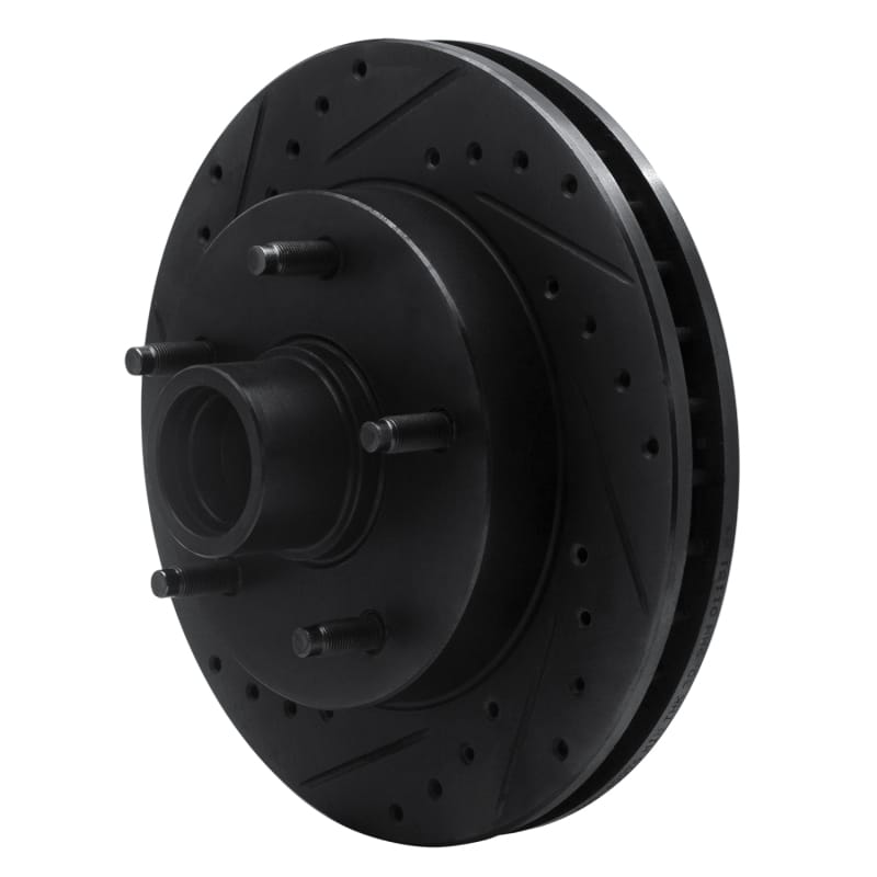 R1 94-99 Dodge Ram 1500 Pickup Front Left Drilled & Slotted Black Brake Rotor thumbnail 2