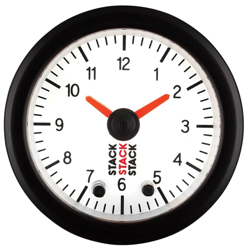 Autometer Stack Analog Clock Gauge - White thumbnail 2