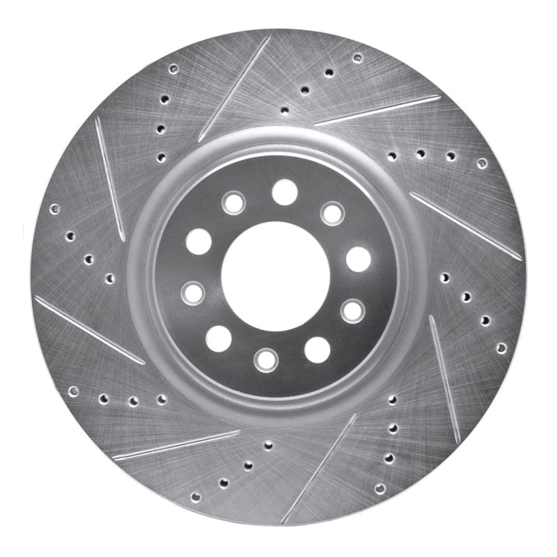 R1 14-25 Alfa Romeo Tonale Front Left Drilled & Slotted Silver Brake Rotor