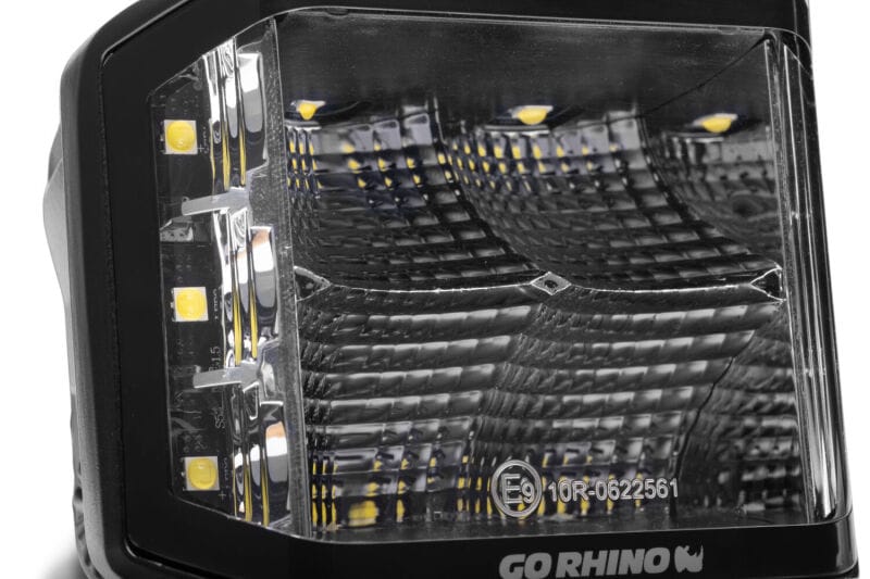 Go Rhino Xplor Blackout Series Cube LED Sideline Flood Light Kit (Surface Mount) 4x3 - Blk (Pair) thumbnail 4