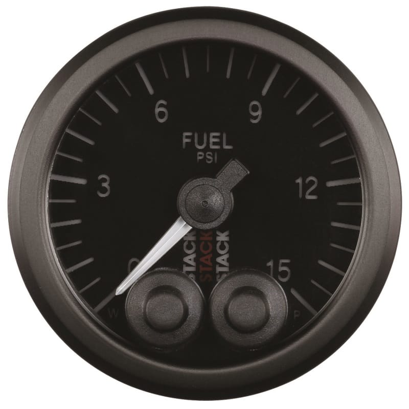 Autometer Stack 52mm 0-15 PSI 1/8in NPTF Male Pro-Control Fuel Pressure Gauge - Black thumbnail 2