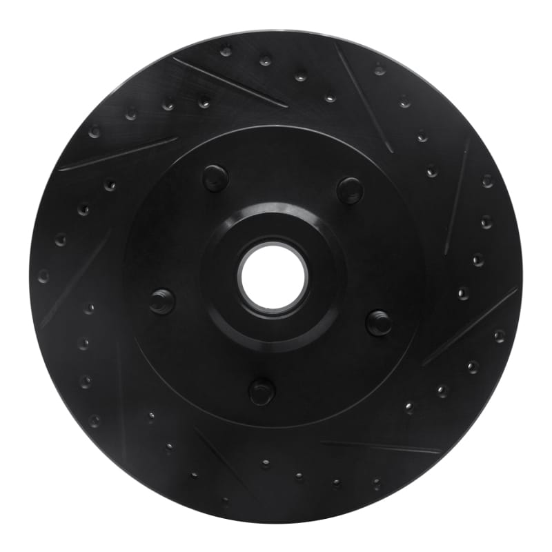 R1 03-03 Dodge Ram 1500 Van Front Right Drilled & Slotted Black Brake Rotor