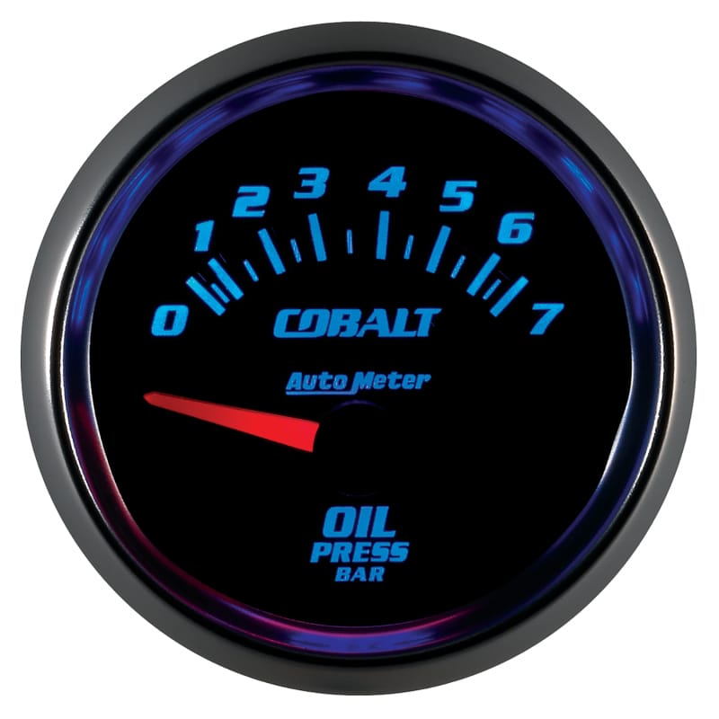 Autometer Cobalt 52mm 0-7 BAR Short Sweep Electric Oil Pressure Gauge thumbnail 4