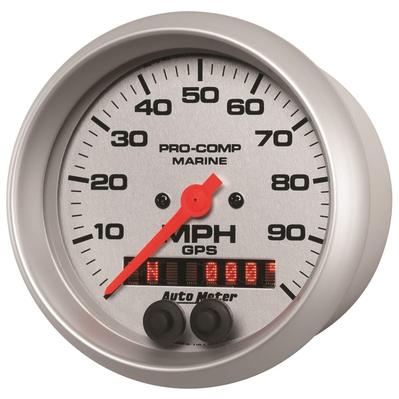 Autometer Marine Silver 3-3/8in 100MPH GPS Speedometer Gauge thumbnail 3