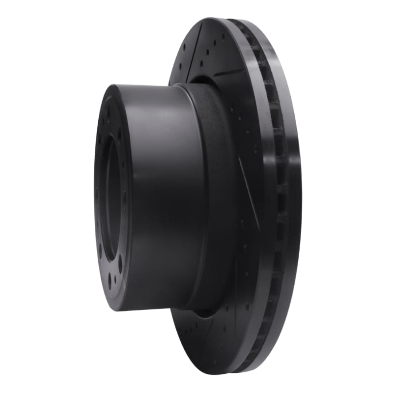 R1 19-25 Ram 3500 Rear Left Drilled & Slotted Black Brake Rotor - 633-40122L thumbnail 2