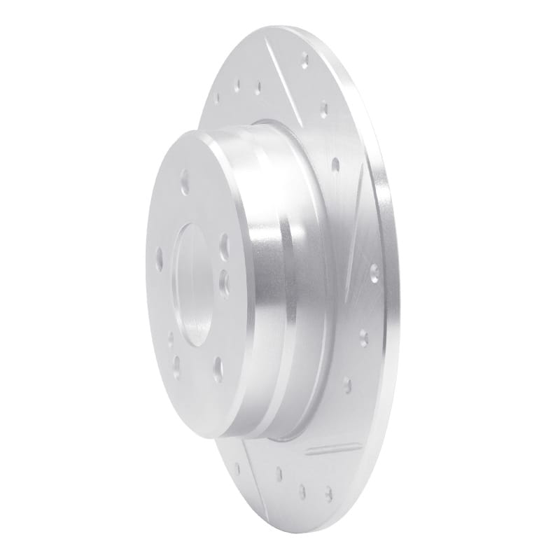 R1 87-15 Chrysler Crossfire Rear Right Drilled & Slotted Silver Brake Rotor thumbnail 2