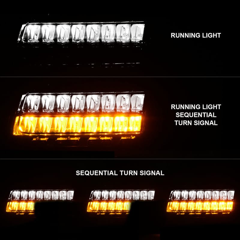 ANZO 2018-2021 Jeep Wrangler LED Side Markers Chrome Housing Smoke Lens w/ Seq. Signal Sport Bulb thumbnail 2