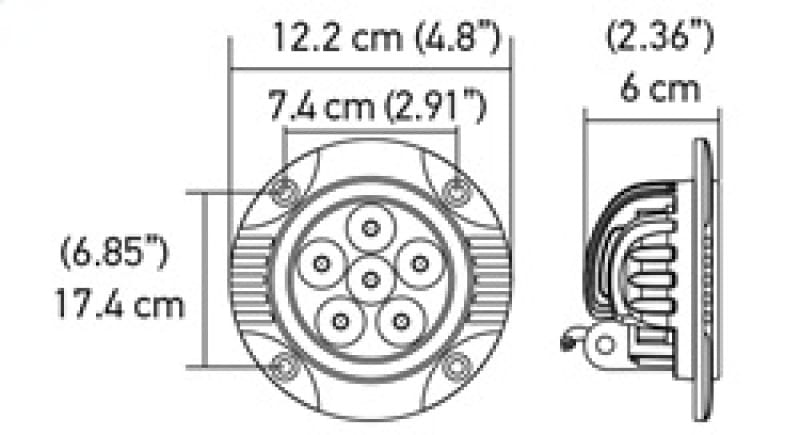 Hella Value Fit 90mm 6 LED Light - FLSH Off Road Spot Light thumbnail 3