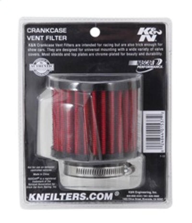 K&N 1.75 inch Vent 3 inch D 2.5 inch H Air Filter - Rubber Top thumbnail 2