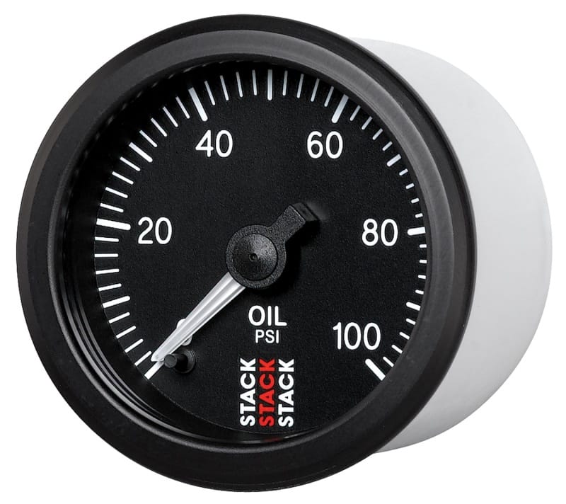 Autometer Stack 52mm 0-100 PSI 1/8in NPTF Male Pro Stepper Motor Oil Pressure Gauge - Black thumbnail 2
