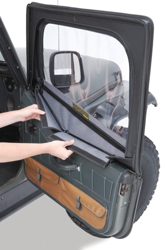 Bestop 88-95 Jeep Wrangler YJ Fabric Door Skins (Black Denim) thumbnail 2