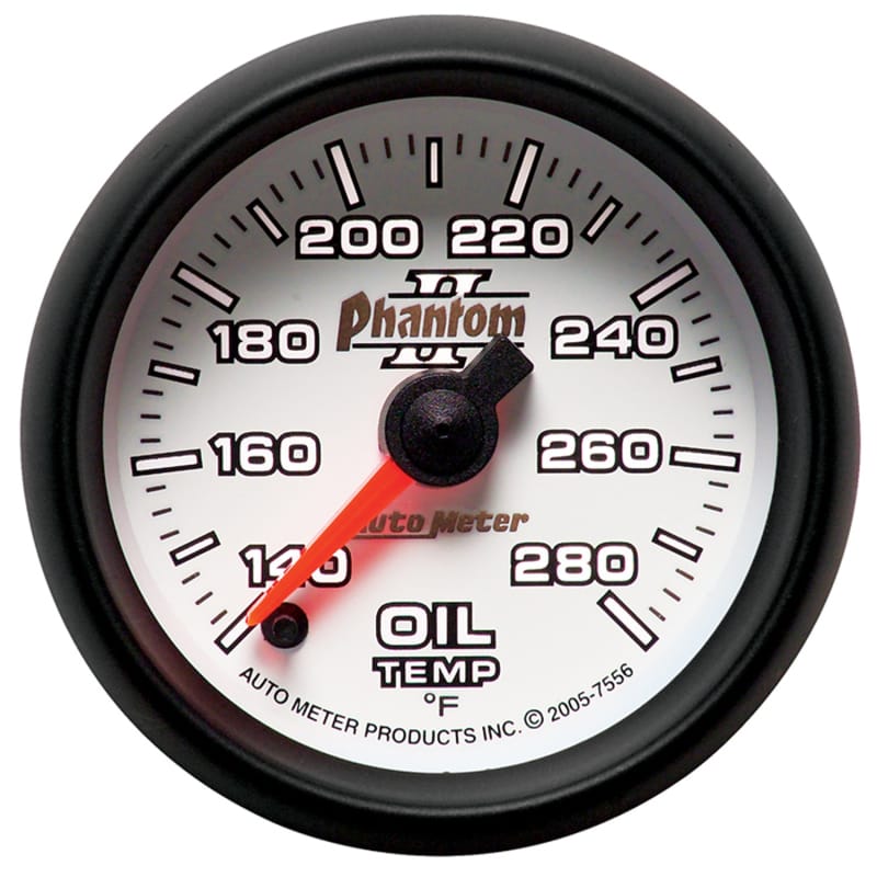 Autometer Phantom II 52mm Full Sweep Electronic 140-280 Deg F Oil Temperature Gauge thumbnail 2