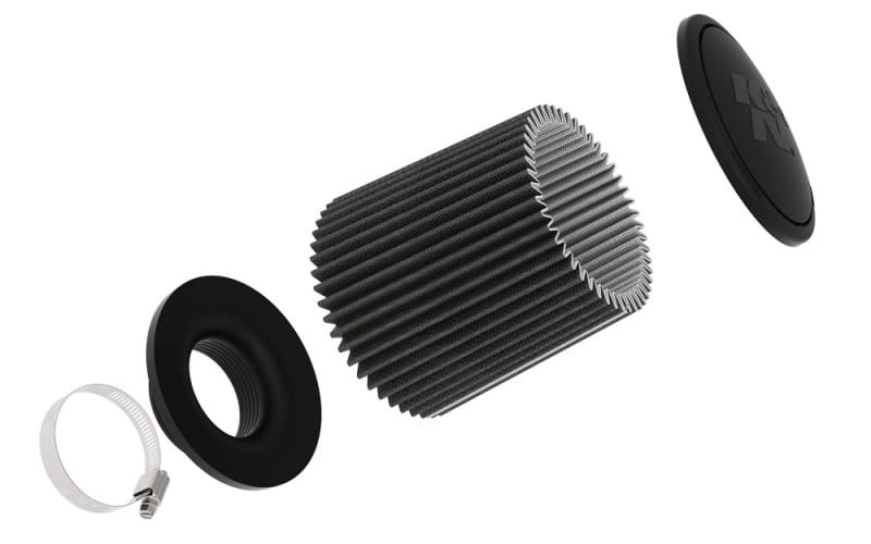 K&N Universal Round Clamp-On Air Filter 3in ID 9in Height 6in Base OD 5.25 Top OD thumbnail 3