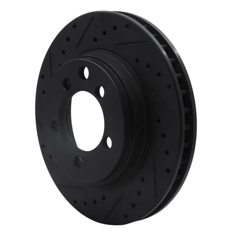 R1 74-81 Dodge Ramcharger 4WD Front Left Drilled & Slotted Black Brake Rotor thumbnail 2