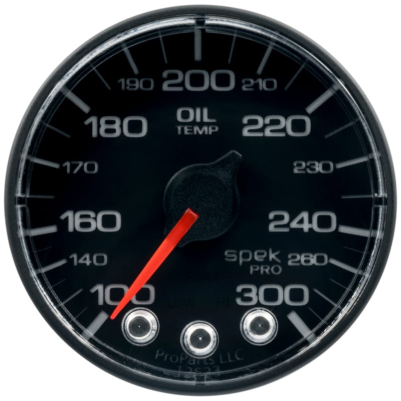 Autometer Spek-Pro Gauge Oil Temp 2 1/16in 300f Stepper Motor W/Peak & Warn Blk/Blk - P322324 thumbnail 2