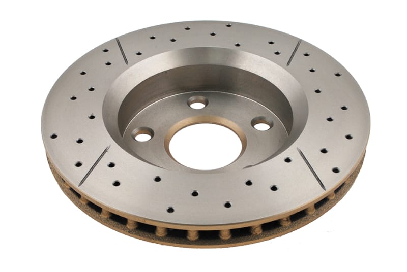 DBA 07-17 Jeep Wrangler Front Drilled & Slotted Street Series X-Gold Rotor thumbnail 2