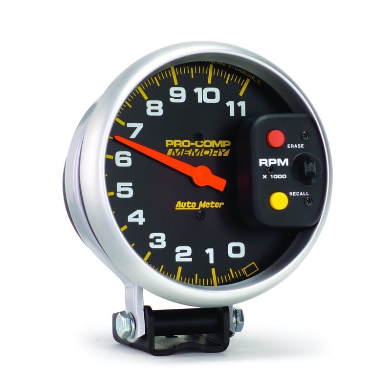 Autometer Pro-Comp 5in 0-11000 RPM Pedestal w/Peak Memory Tachometer thumbnail 2