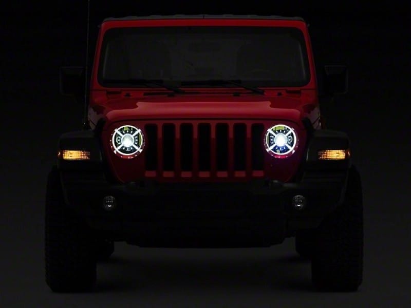 Raxiom 18-22 Jeep Wrangler JL/ JT 9-Inch LED Headlights w/ DRL and Halo- Black Housing (Clear Lens) thumbnail 2