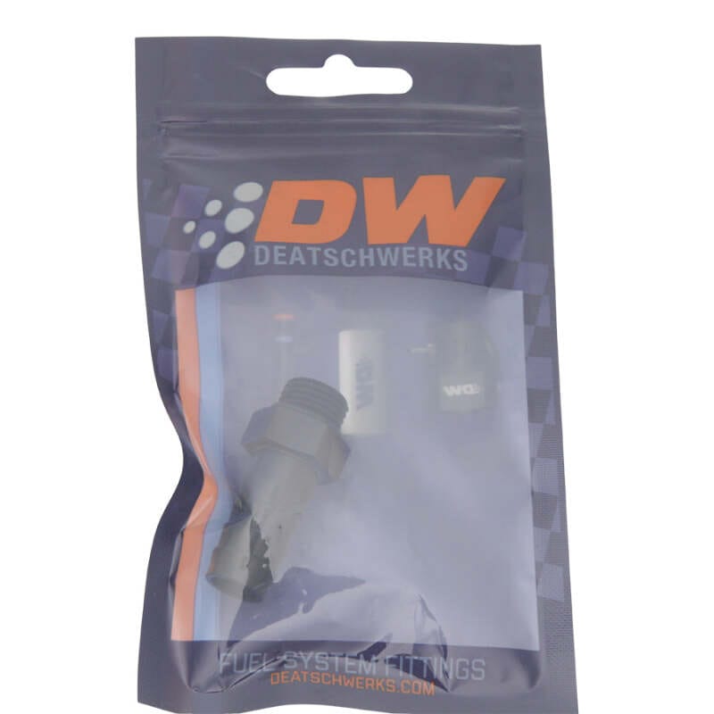 DeatschWerks 6AN ORB Male to 1/2in Male Triple Barb Fitting (Incl O-Ring) - Anodized Matte Black thumbnail 2