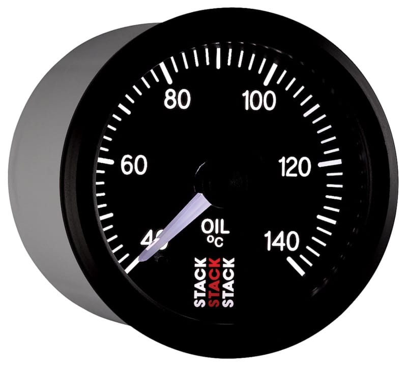 Autometer Stack 52mm 40-140 Deg C 1/8in NPTF Male Pro Stepper Motor Oil Temp Gauge - Black thumbnail 6