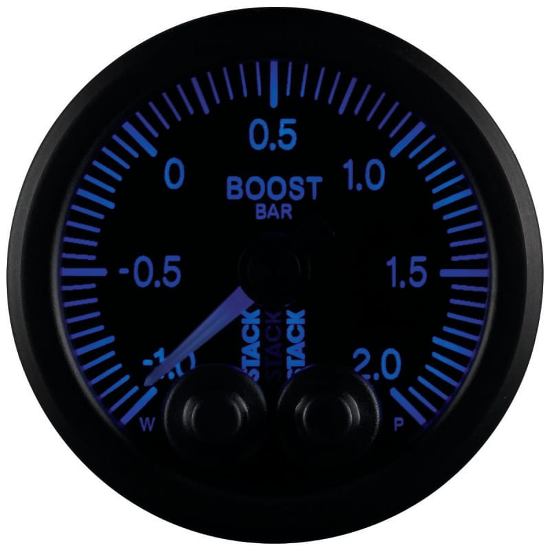 Autometer Stack 52mm -1 to +2 Bar (Incl T-Fitting) Pro-Control Boost Pressure Gauge - Black thumbnail 3