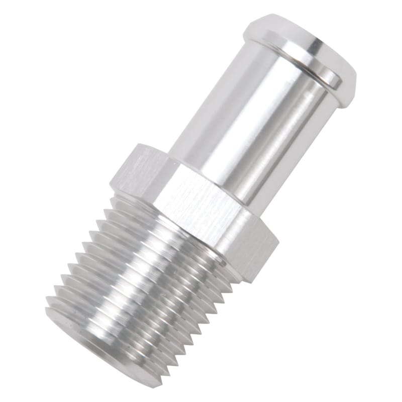 Edelbrock Hose End Straight 1/2In NPT to 5/8In Barb Clear Anodize thumbnail 2