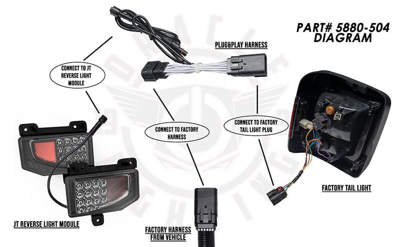 Oracle Jeep Gladiator JT Rear Bumper LED Reverse Lights w/ Plug & Play Harness - 6000K thumbnail 2