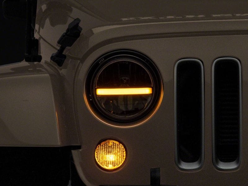 Raxiom 97-18 Jeep Wrangler TJ & JK Axial 7-In LED Headlights w/ DRL - Black Housing (Clear Lens) thumbnail 2