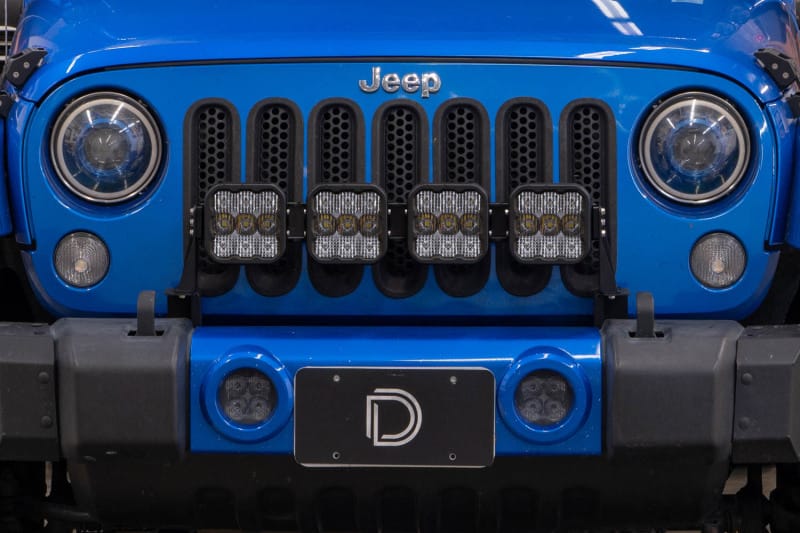 Diode Dynamics Jeep JK SS5 4-Pod CrossLink Grille Lightbar Kit Pro - White Combo thumbnail 2