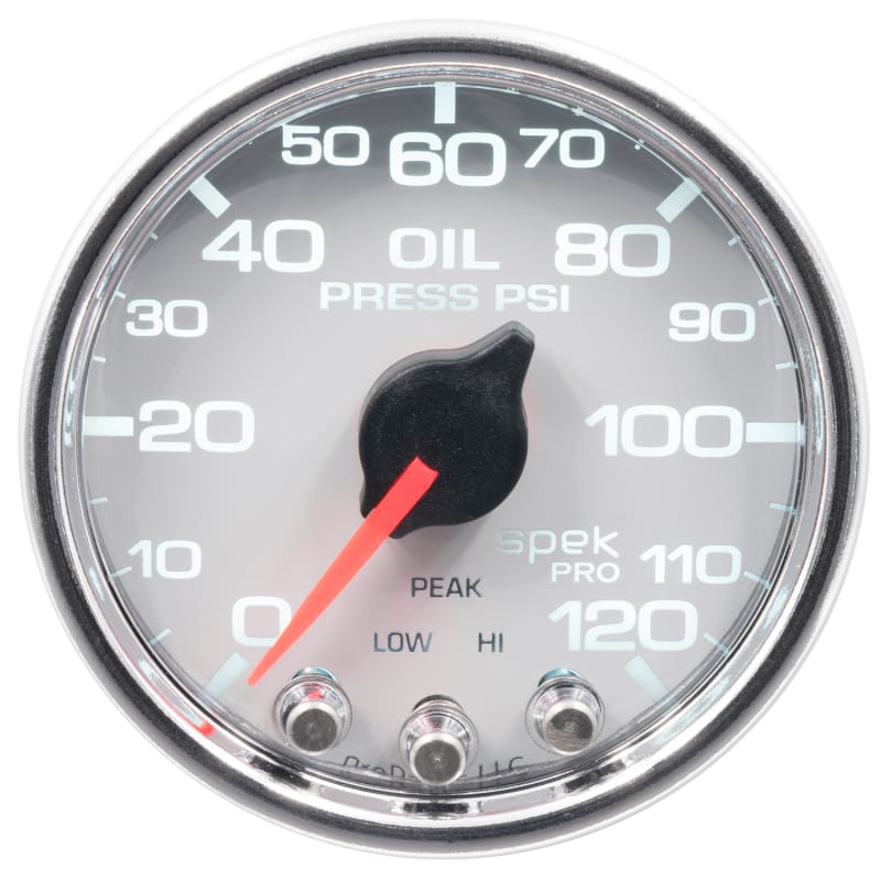 Autometer Spek-Pro 2-1/16in 0-120 PSI Digital Stepper Motor w/Peak & Warn Oil Pressure Gauge thumbnail 3